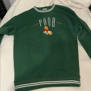 Disney Green Pooh Crewneck Sweater